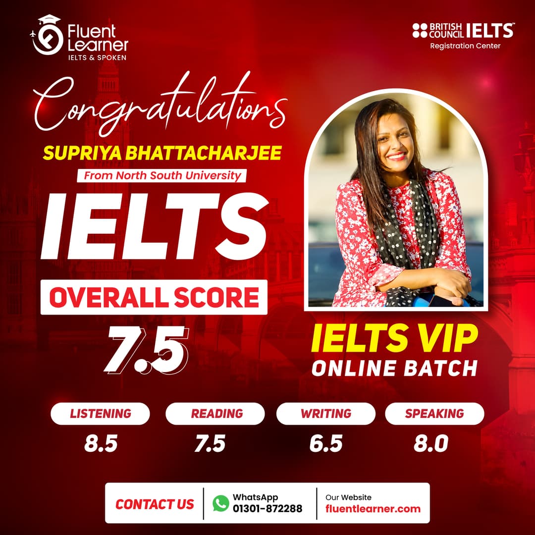 Supriya Battu's IELTS result, band 7.5