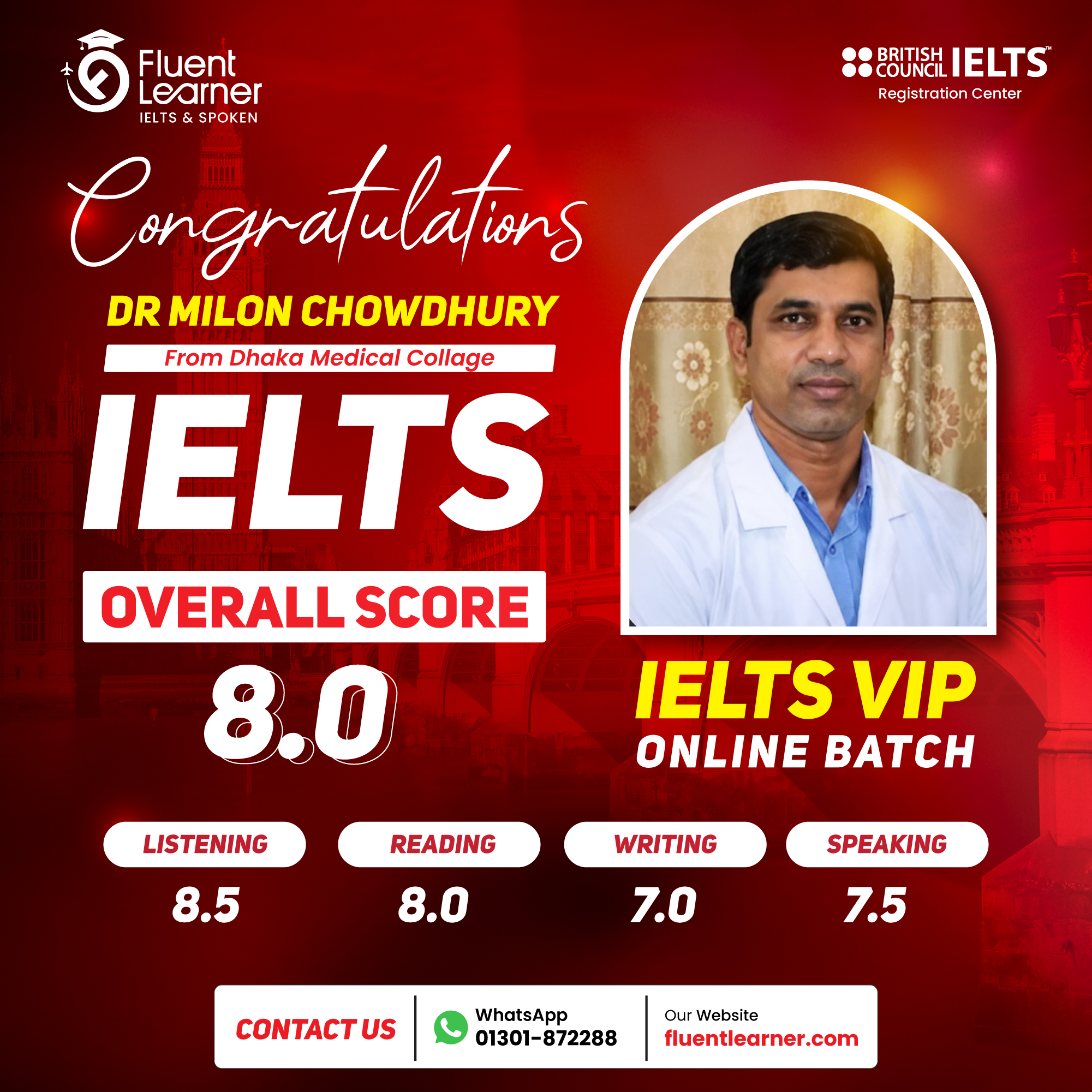 DR Milon Chowdhury's result